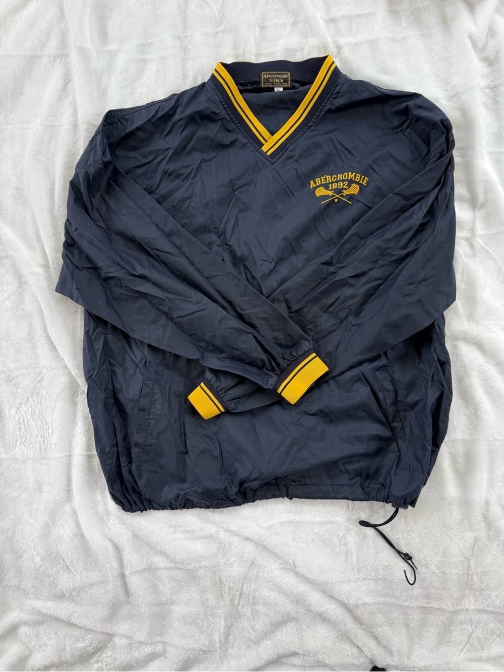 Vintage Abercrombie & Fitch Men L Pullover Windbreaker Navy Gorpcore Y2K Jacket